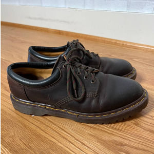 Dr Martens Men's 11.5 Oxford Shoes Leather Lace Up Lug Sole Round Toe Brown